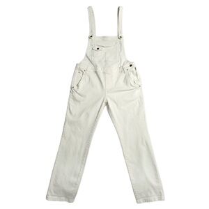 Free People Skinny Denim Overalls White Size 30